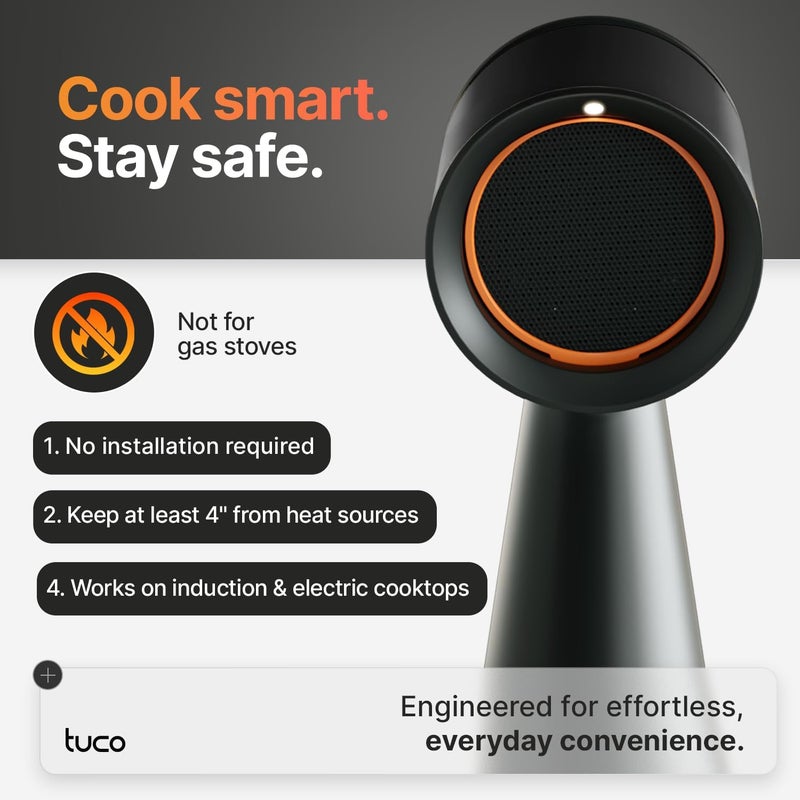TuCo Portable Range Hood, Desktop Kitchen Exhaust Fan with 3 Speeds, Triple Filter Polymer, Aluminum & Carbon, Low Noise, Oil Collection Cup, Smoke Air Purifier for Indoor BBQ, Hot Pot and RV Kitchens - Image 5